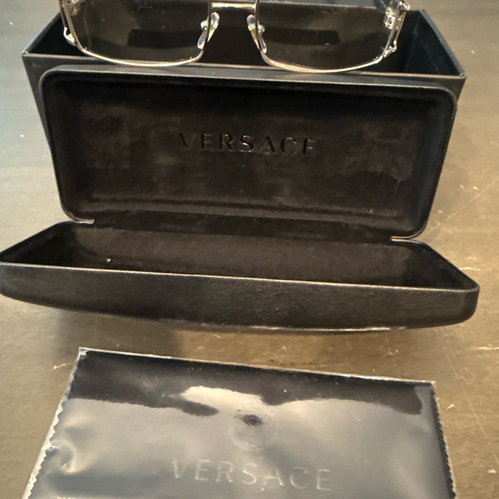 Versace Black Sunglasses with Gold Logo Box